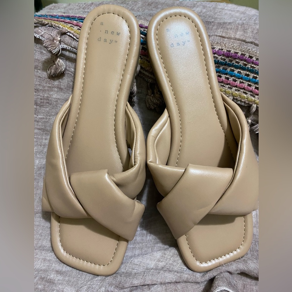 Target Neutral Braided Slide Mules in Beige